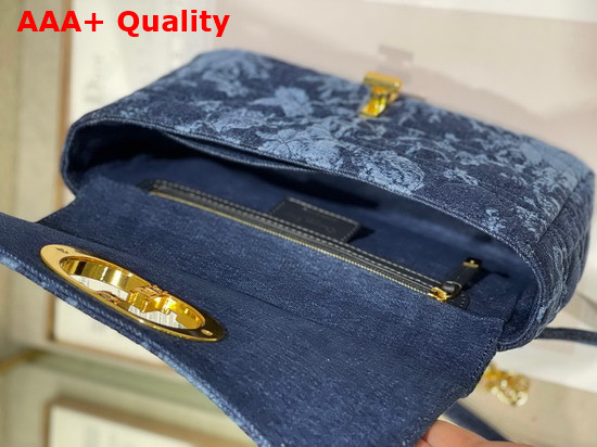 Dior Medium Dior Caro Bag Blue Dior Flowers Cannage Denim Replica