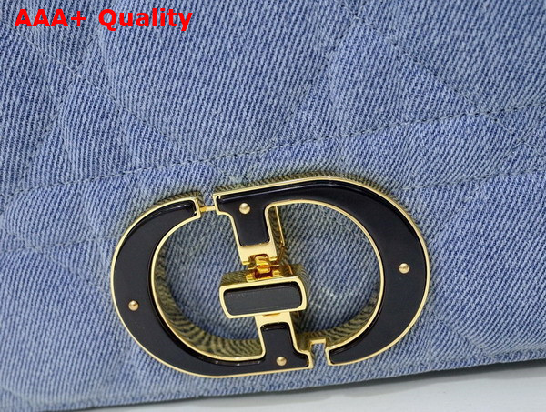 Dior Medium Dior Caro Bag Blue Macrocannage Denim Replica