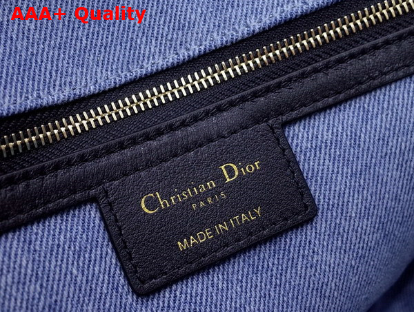 Dior Medium Dior Caro Bag Blue Macrocannage Denim Replica