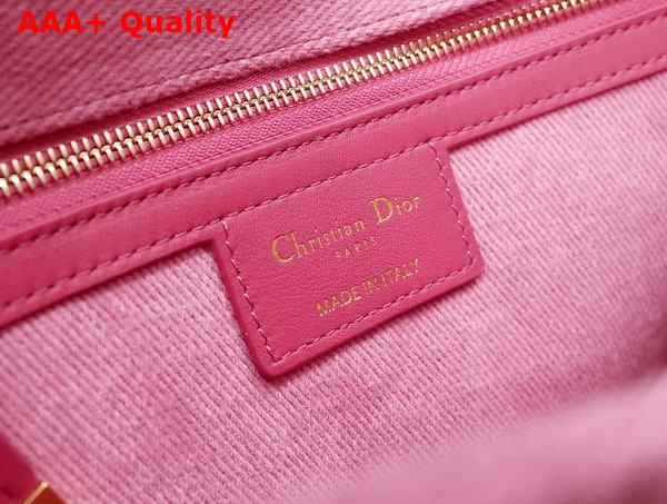 Dior Medium Dior Caro Bag Bright Pink Macrocannage Denim Replica