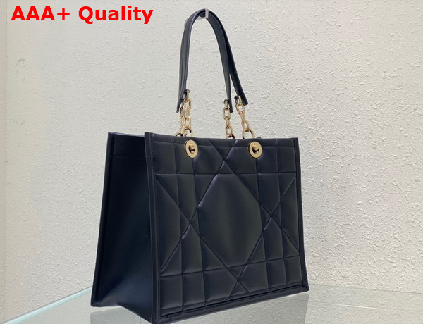 Dior Medium Dior Essential Tote Bag Black Archicannage Calfskin Replica