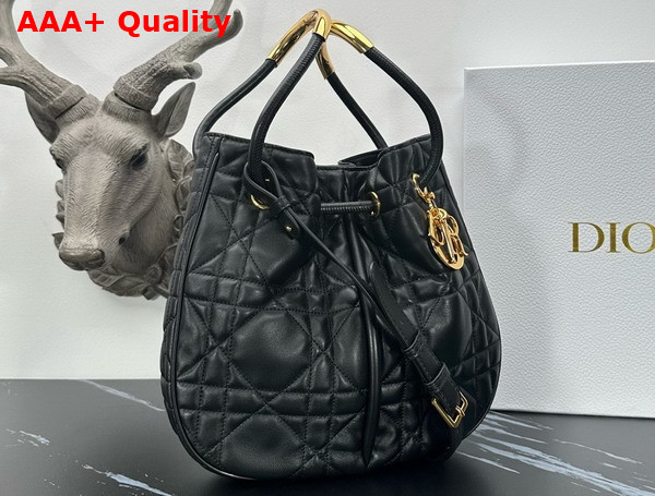 Dior Medium Dior Nolita Bag Black Macrocannage Lambskin Replica