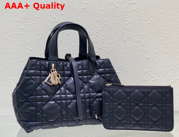 Dior Medium Dior Toujours Bag Black Macrocannage Calfskin Replica