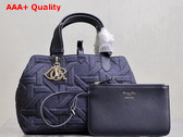 Dior Medium Dior Toujours Bag in Blue Graphic Cannage Denim Replica