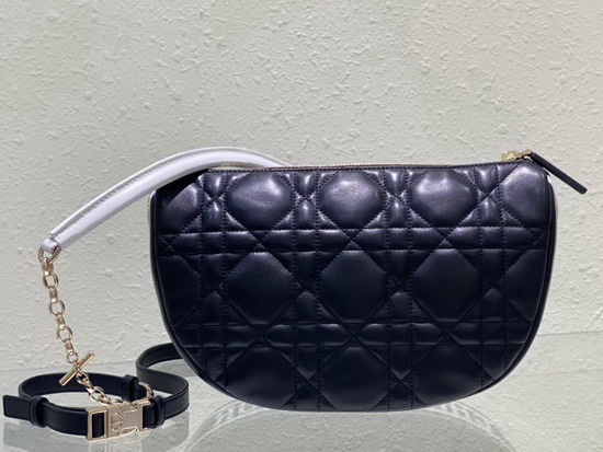 Dior Medium Dior Vibe Hobo Bag Black Cannage Lambskin Replica