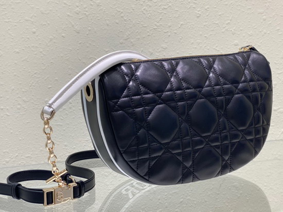 Dior Medium Dior Vibe Hobo Bag Black Cannage Lambskin Replica