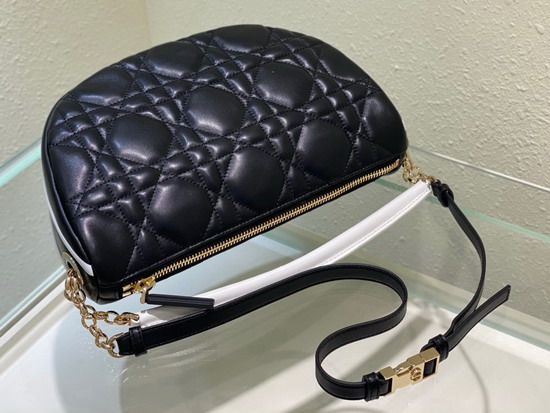 Dior Medium Dior Vibe Hobo Bag Black Cannage Lambskin Replica