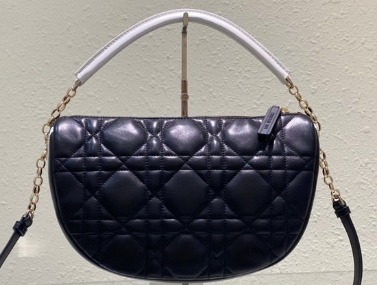 Dior Medium Dior Vibe Hobo Bag Black Cannage Lambskin Replica