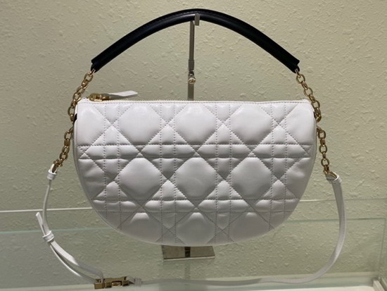 Dior Medium Dior Vibe Hobo Bag White Cannage Lambskin Replica