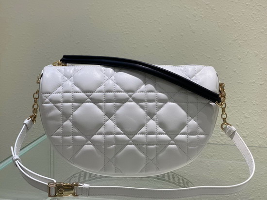 Dior Medium Dior Vibe Hobo Bag White Cannage Lambskin Replica