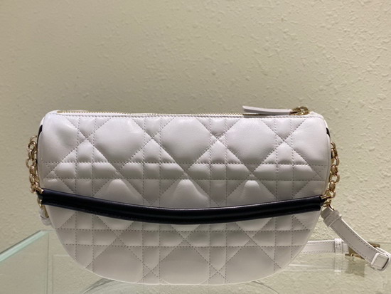 Dior Medium Dior Vibe Hobo Bag White Cannage Lambskin Replica