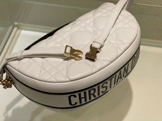 Dior Medium Dior Vibe Hobo Bag White Cannage Lambskin Replica