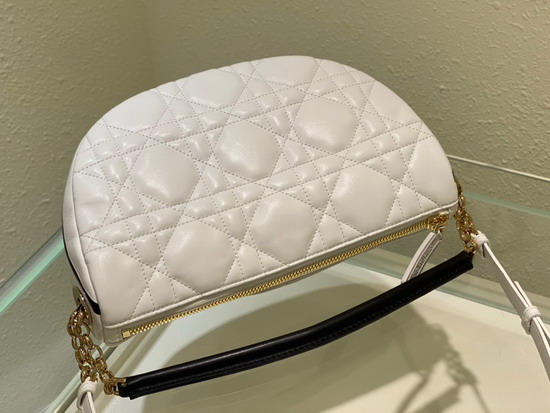 Dior Medium Dior Vibe Hobo Bag White Cannage Lambskin Replica