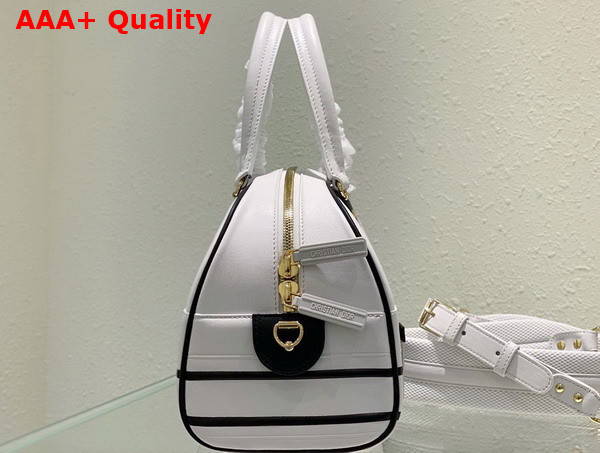 Dior Medium Dior Vibe Zip Bowling Bag White Smooth Calfskin Replica