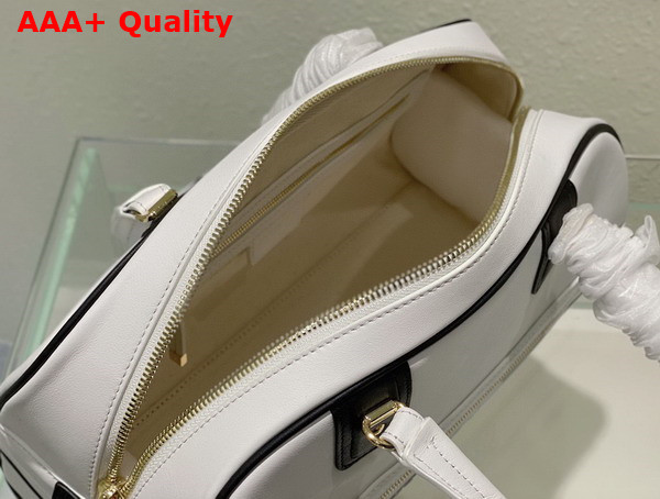 Dior Medium Dior Vibe Zip Bowling Bag White Smooth Calfskin Replica