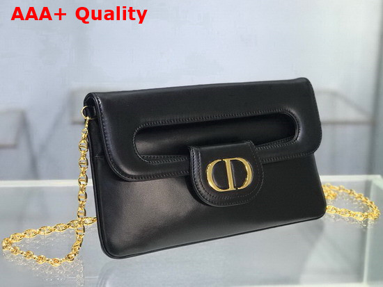 Dior Medium Diordouble Bag Black Smooth Calfskin Replica