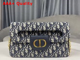 Dior Medium Diordouble Bag Blue Dior Oblique Jacquard Replica