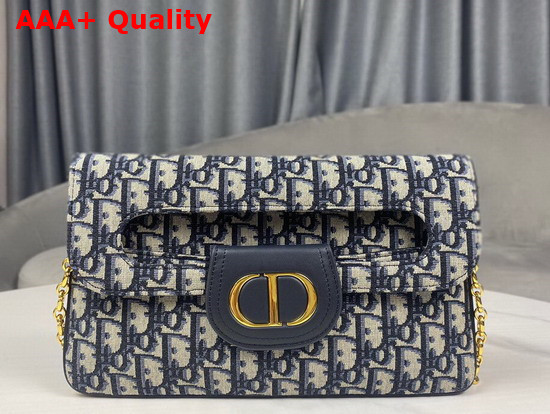 Dior Medium Diordouble Bag Blue Dior Oblique Jacquard Replica