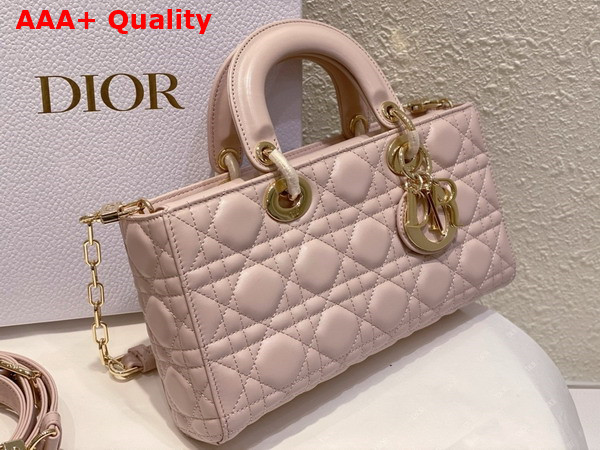 Dior Medium Lady D Joy Bag Powder Pink Cannage Lambskin Replica