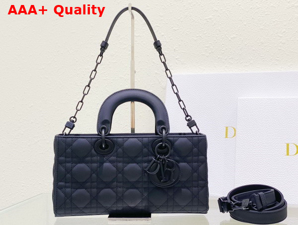 Dior Medium Lady D Joy Bag Ultramatte Black Cannage Calfskin Replica