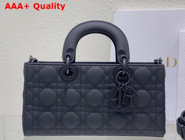 Dior Medium Lady D Joy Bag Ultramatte Black Cannage Calfskin Replica