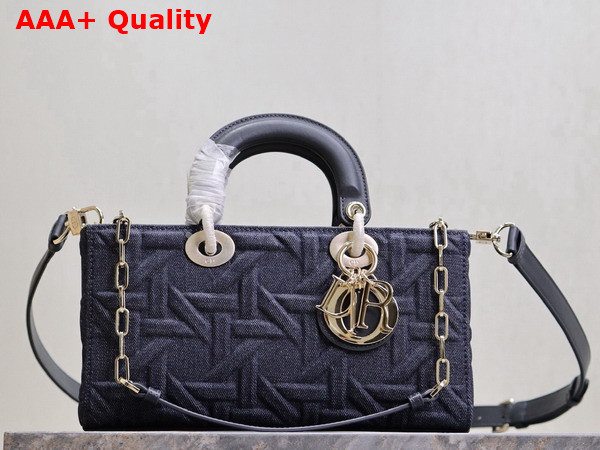 Dior Medium Lady D Joy Bag in Blue Graphic Cannage Denim Replica