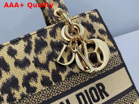 Dior Medium Lady D Lite Bag Beige Multicolor Mizza Embroidery Replica