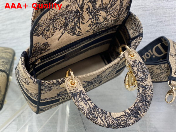 Dior Medium Lady D Lite Bag Beige Multicolor Toile de Jouy Voyage Embroidery Replica