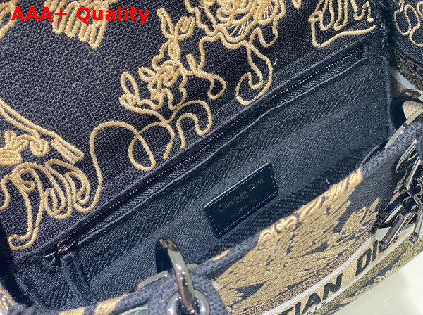 Dior Medium Lady D Lite Bag Black Multicolor Cornely Effect Dior Jardin D Hiver Embroidery Replica