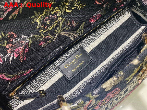 Dior Medium Lady D Lite Bag Black Multicolor Dior Jardin Botanique Embroidery Replica