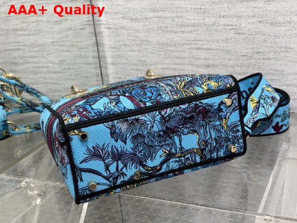 Dior Medium Lady D Lite Bag Celestial Blue Multicolor Toile de Jouy Voyage Embroidery Replica