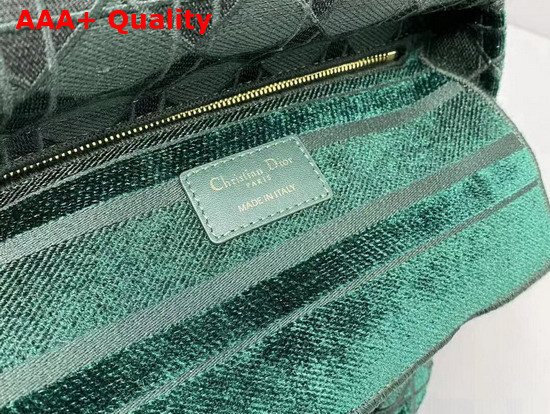 Dior Medium Lady D Lite Bag Green Cannage Embroidered Velvet Replica