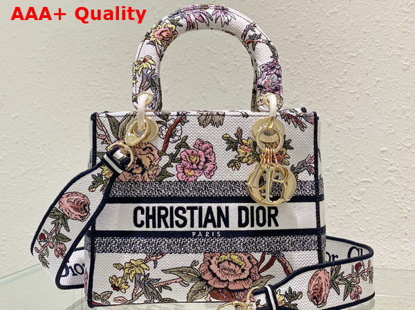 Dior Medium Lady D Lite Bag Multicolor Dior Jardin Botanique Embroidery Replica