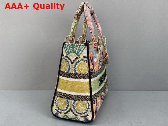 Dior Medium Lady D Lite Bag Multicolor Dior in Lights Embroidery Replica