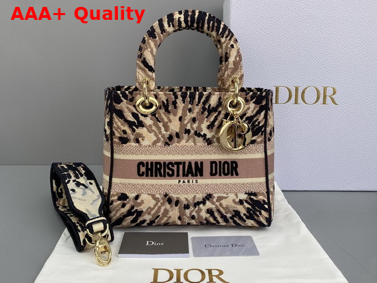 Dior Medium Lady D Lite Bag Multicolor Tie and Dior Embroidery Replica