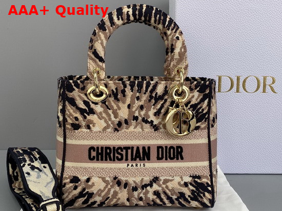 Dior Medium Lady D Lite Bag Multicolor Tie and Dior Embroidery Replica