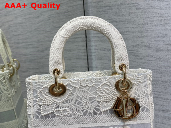 Dior Medium Lady D Lite Bag Natural Macrame Effect Embroidery Replica