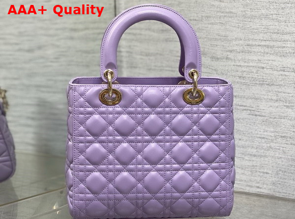 Dior Medium Lady Dior Bag Lilac Cannage Lambskin Replica