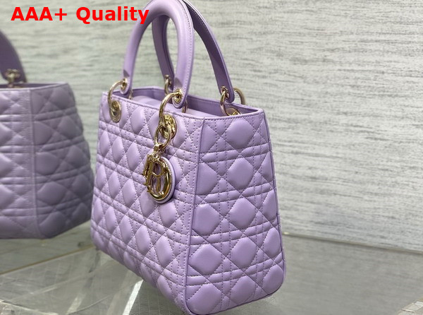 Dior Medium Lady Dior Bag Lilac Cannage Lambskin Replica