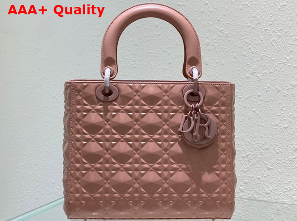 Dior Medium Lady Dior Bag Rose Des Vents Cannage Calfskin with Diamond Motif Replica