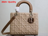 Dior Medium Lady Dior Bag in Beige Graphic Cannage Raffia Replica