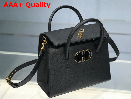 Dior Medium St Honore Tote Black Grained Calfskin Replica