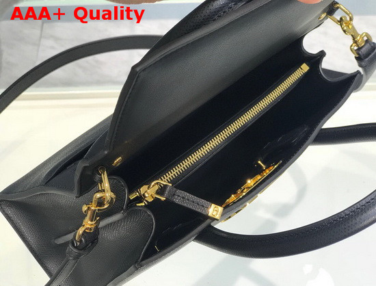 Dior Medium St Honore Tote Black Grained Calfskin Replica