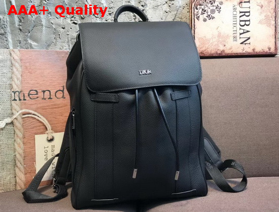 Dior Men Backpack Black Grained Calfskin Replica