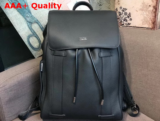 Dior Men Backpack Black Grained Calfskin Replica