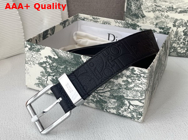 Dior Men Belt Black Dior Gravity Leather 35mm Replica