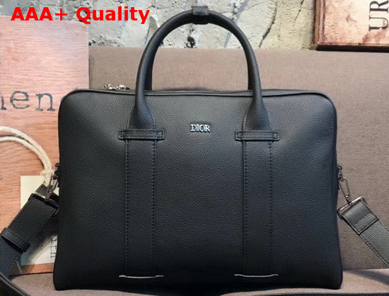 Dior Men Briefcase Black Grained Calfskin Replica