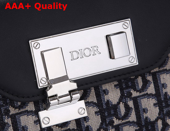 Dior Messenger Pouch Beige and Black Dior Oblique Jacquard and Black Smooth Calfskin Replica