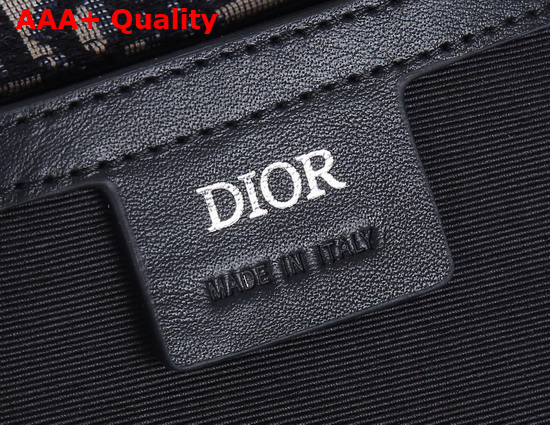 Dior Messenger Pouch Beige and Black Dior Oblique Jacquard and Black Smooth Calfskin Replica