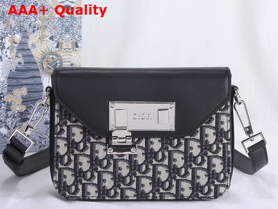 Dior Messenger Pouch Beige and Black Dior Oblique Jacquard and Black Smooth Calfskin Replica